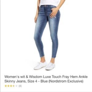 Wit & Wisdom Ab-Solution Ankle Skinny Jeans with Frayed hem
